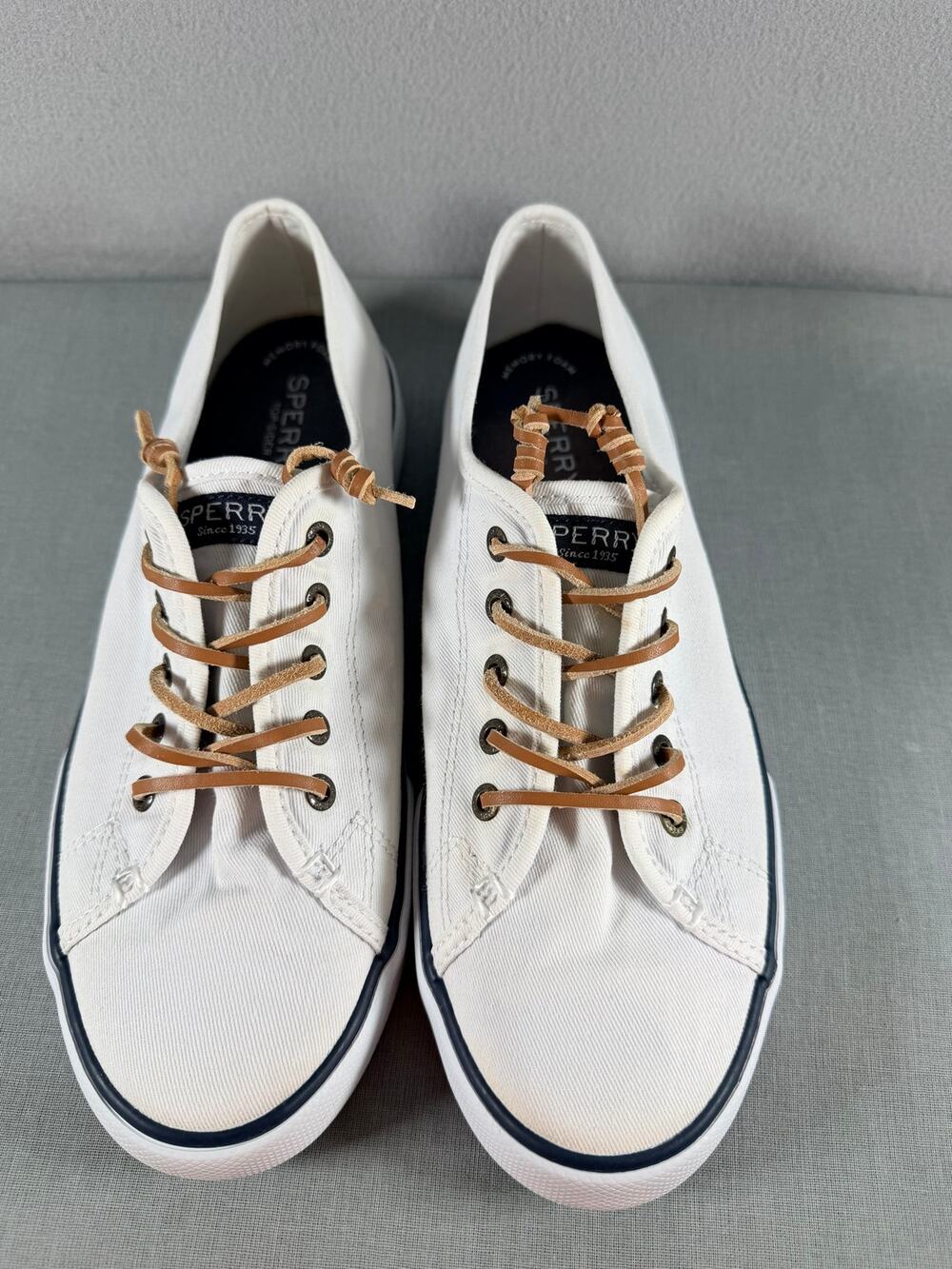 Sperry Top-Sider Pier View Womens Size 9 M White Canvas Sneakers Memory Foam